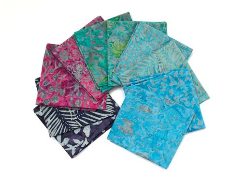 Batik Fat Quarter Bundle Pack Of 10 Fqs100 Cotton Rainbow Etsy Uk