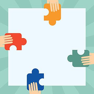 Hands Holding Jigsaw Puzzle Pieces Working Together With New Ideas