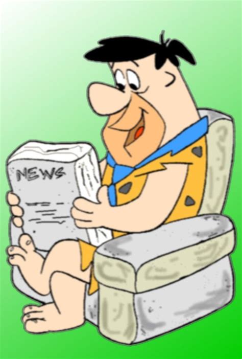A Cartoon Man Sitting In A Chair Reading A Newspaper