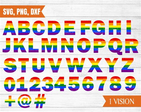 Lgbt Alphabet And Numbers Svg Pride Alphabet Cut Files Etsy Canada