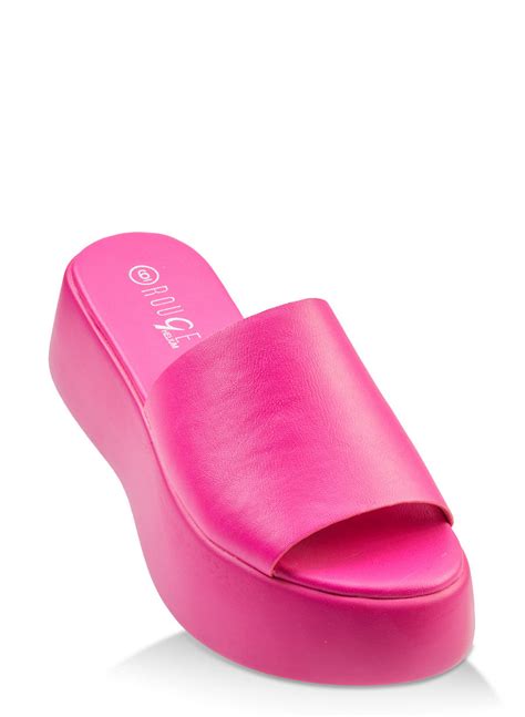 Single Band Platform Slide Sandals