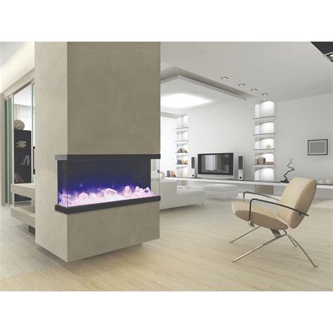 Amantii 50″ 3 Sided Indoor Outdoor Electric Fireplace 50 Tru View