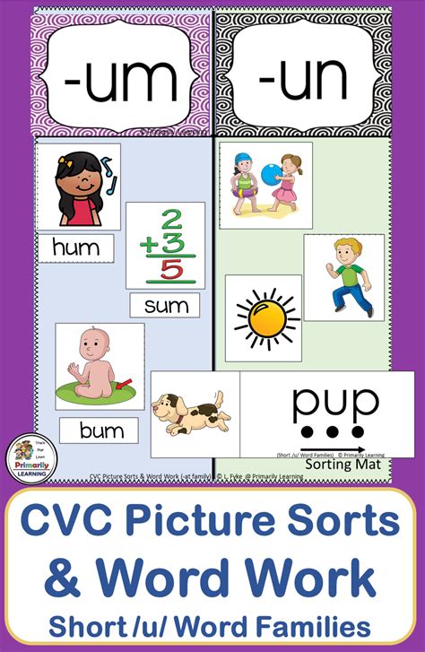 Cvc words are words that have a: CVC Picture Sort & CVC Word Sort /u/ | Distance Learning ...