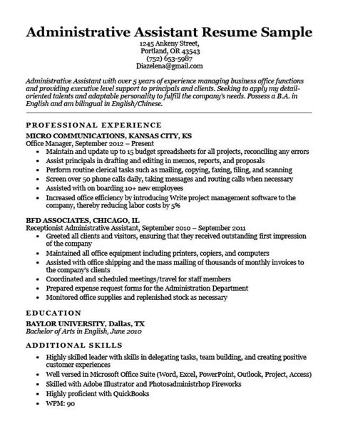 A resume summary is one or two sentences at here is an example of a good resume summary: Administrative Assistant Resume Example | Write Yours Today