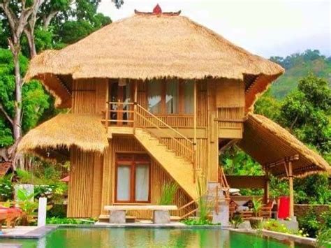 Pin By Gimini On Bahay Kubo Bamboo House Design Bamboo House Hut House