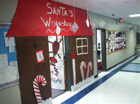 Santas Workshop Door Decoration School Door Decorations Christmas