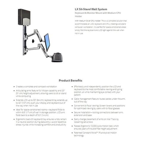 Buy Ergotron Lx Sit Stand Wall System Monitors Scorptec Computers