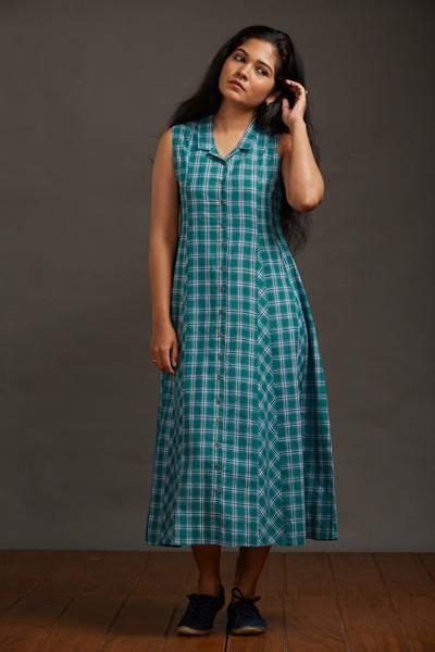 This Shirt Dress Has Been Made From The Kerala Lungi The Kaithari