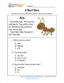 Improve your english with english short stories. Kindergarten Short Stories - Ants | A Wellspring