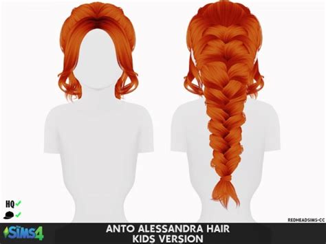 Sims 4 Hairs ~ Coupure Electrique Anto S Alessandra Hair Retextured