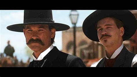 Wyatt Earp Doc Holiday Bird Cage Theater In Background Tombstone Film