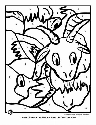 Number Farm Goat Animal Printables Coloring Pages
