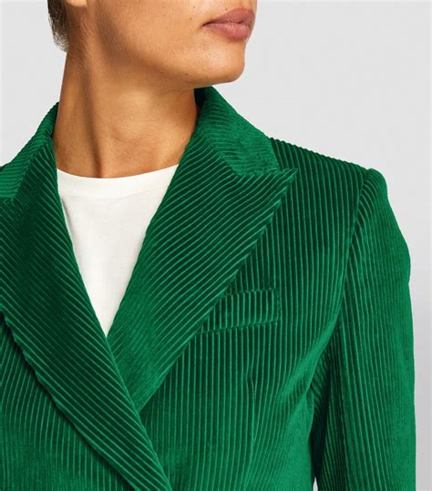 Womens Weekend Max Mara Green Corduroy Blazer Harrods Uk