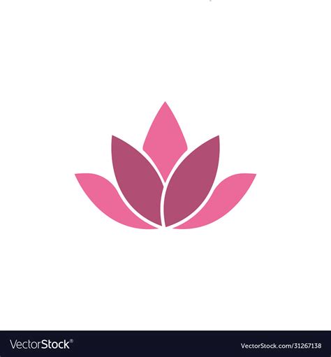 Lotus Flower Icon Design Template Isolated Vector Image