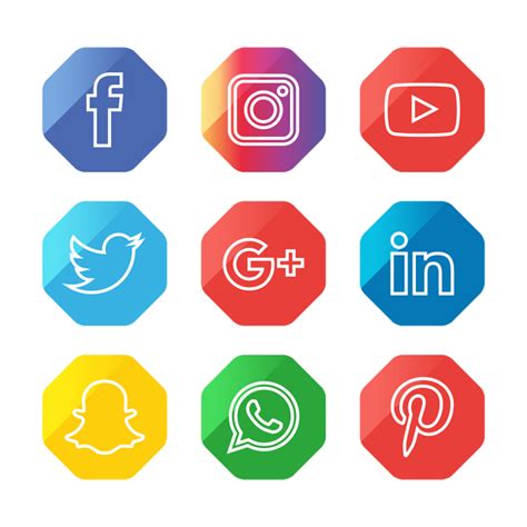 Social Media Icon Set Network Share Business App Like Web