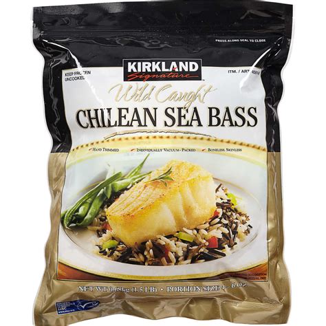 Kirkland Signature Wild Chilean Sea Bass 4 Oz 6 Oz Portion 1 5 Lbs Chilean Sea Bass Sea