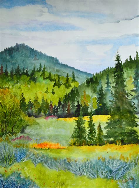 Forest Landscape Watercolor Fine Art Painting Forest Painting