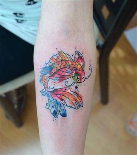 Small Watercolor Koi Fish Tattoos Koi Balığı Dövmeleri