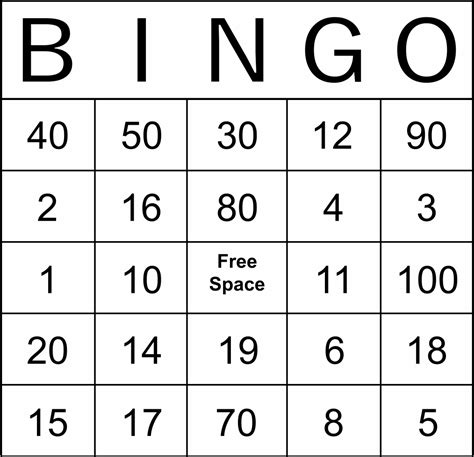 100 Free Printable Bingo Cards 1 75 These Are North American Format