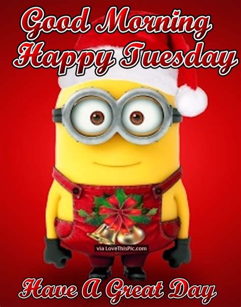Good Morning Happy Tuesday Christmas Minion Quote Pictures Photos And