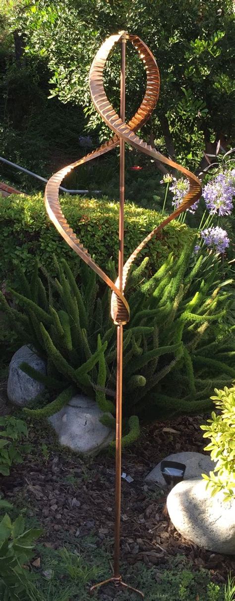 Stanwood Wind Sculpture Kinetic Copper Dual Helix Spinner Wind