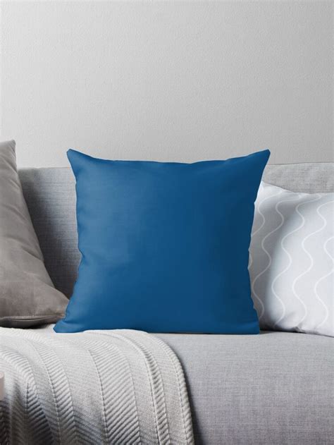 Cobalt Blue Solid Block Color Throw Pillow By Redjaygraphics Throw