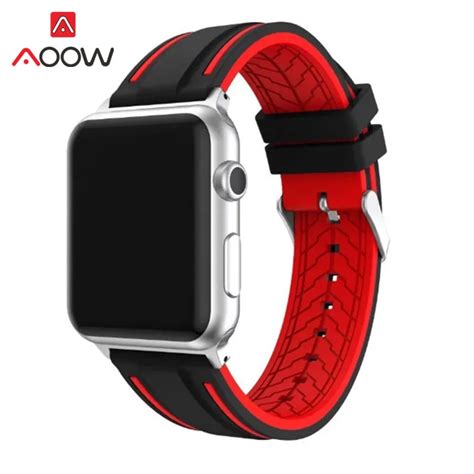 Soft Silicone Watchband For Apple Watch 38mm 42mm Fashion Double Color
