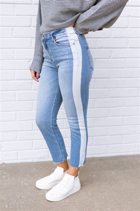 Side Stripe Jeans Fashion Womens Clothing Websites Striped Jeans