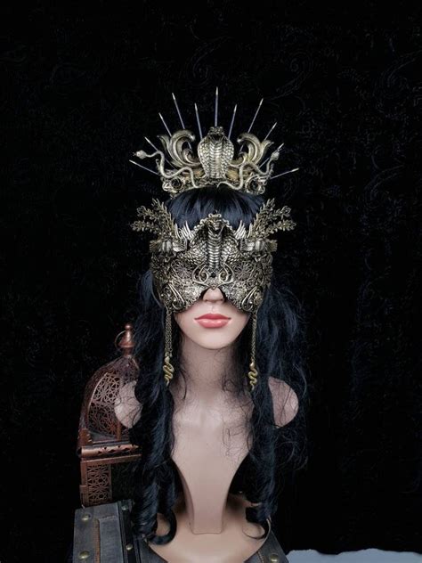 Set Cleopatra Medusa Crown And Blind Mask Medusa Costume Gothic