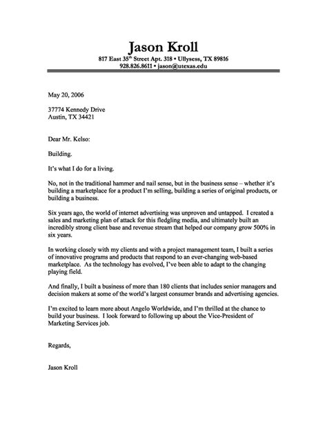 Cover Letter Format Creating An Executive Cover Letter