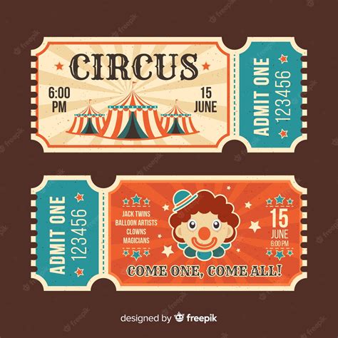 Free Vector Vintage Circus Ticket