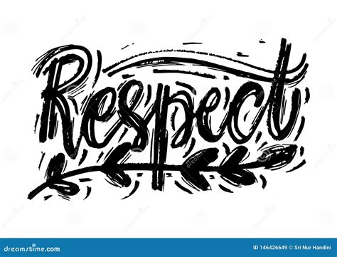 Respect Hand Drawn Lettering Stock Illustration Illustration Of