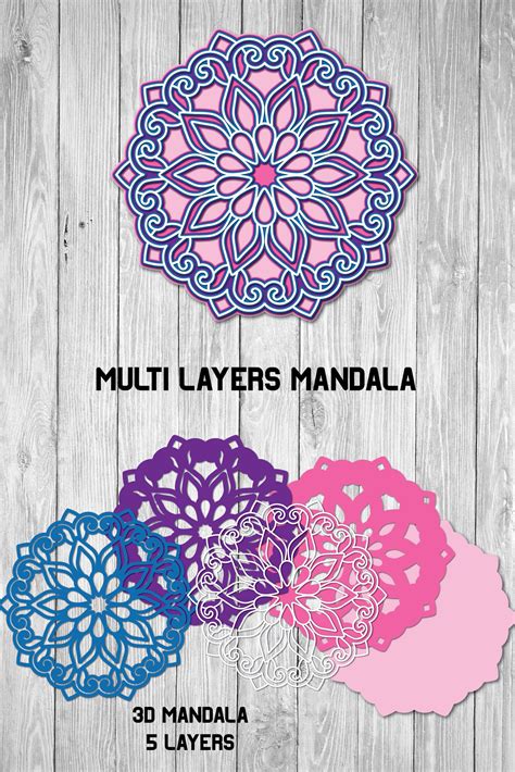 Layered Mandala Svg Multi Layer Mandala Cricut Paperc