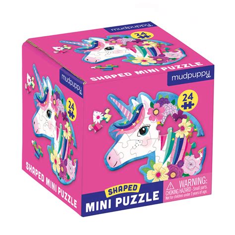 Mudpuppy 24 Piece Shaped Mini Puzzleunicorn Kids With Flair