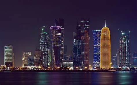 Hd Wallpaper Doha Qatar Skyline Wallpaper Flare