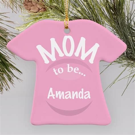 Personalized New Mom Christmas Ornament Pink Mom To Be Christmas Ornament