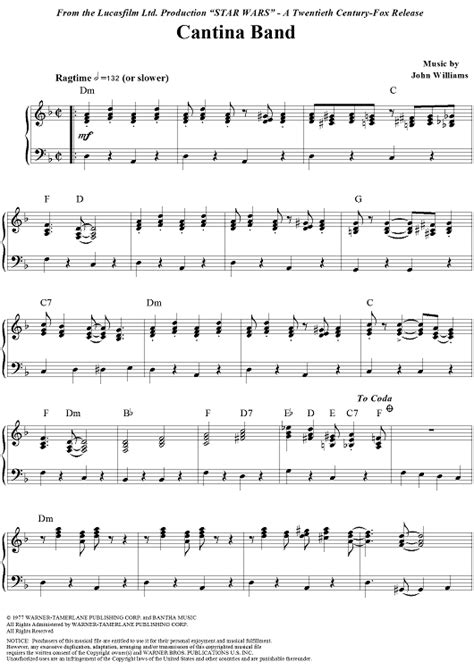 Star wars cantina band sheet music sheetmusic free com. Cantina Band Sheet Music by John Williams | Sheet music, Pianos and Star wars episode iv