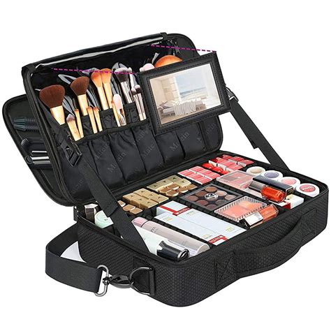 Matein 16 Black Makeup Travel Case Accessories Organizer Large Cosmetictoiletry Bag