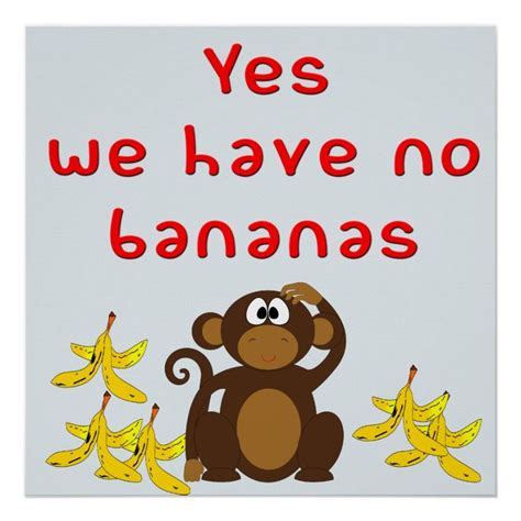 Funny Song Titles Oldies Yes We Have No Bananas Poster Zazzle In 2022