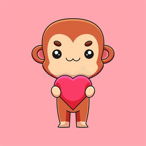 Cute Cartoon Monkey Valentine Stock Illustrations 400 Cute Cartoon