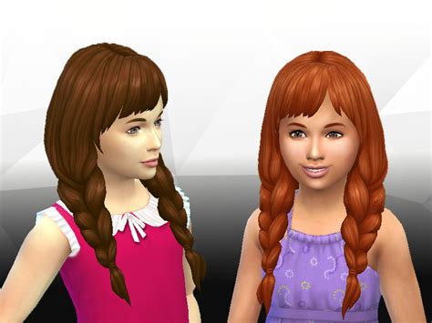 Sims 4 Kids Hair Cc Maxis Match Pigtails