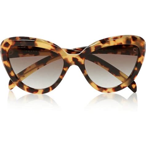 prada cat eye acetate sunglasses €305 liked on polyvore featuring accessories eyewear