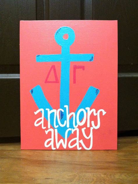 Delta Gamma Sorority Anchors Away Canvas Panel 2500 Via Etsy