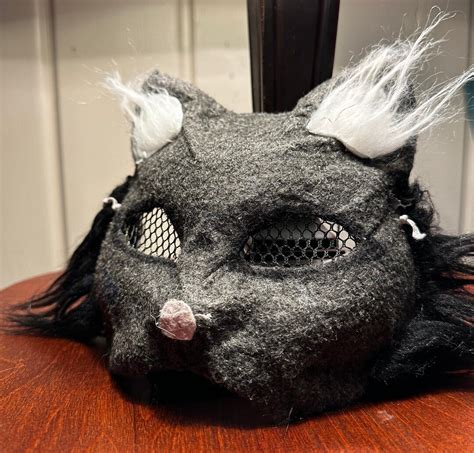 Therian Handmade Cat Mask Gray Cat Mask Etsy Uk
