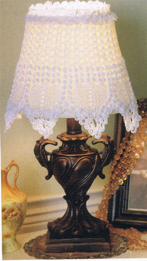 For extra drama and style, choose an led semi flush mount light with a double shade. Lacey Lamp Shade /Crochet pattern home decor | Crochet ...