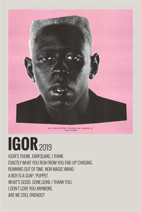 A Poster With An Image Of A Mans Face And The Words Igor On It