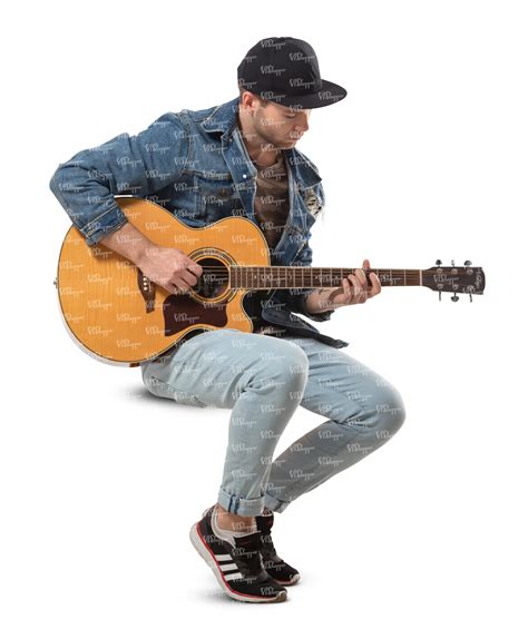 Man Sitting And Playing A Guitar Vishopper
