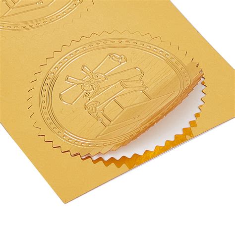 100pcs Embossed Gold Foil Certificate Seals Self Adhesive Stickers 16