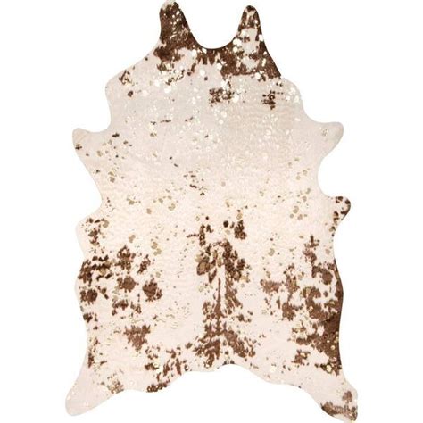 StyleWell Alferce Faux Cowhide Ivory Brown 6 Ft X 8 Ft Shaped Area