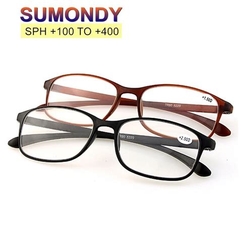 Sumondy Ultralight Tr90 Reading Glasses Sph 100 To 400 Men Women